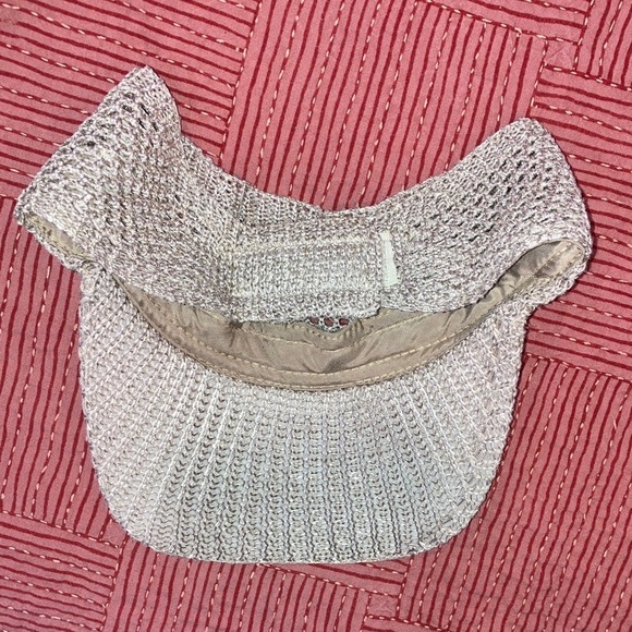 Stylish Tan sparkly gold tone Visor Cap - Picture 9 of 11